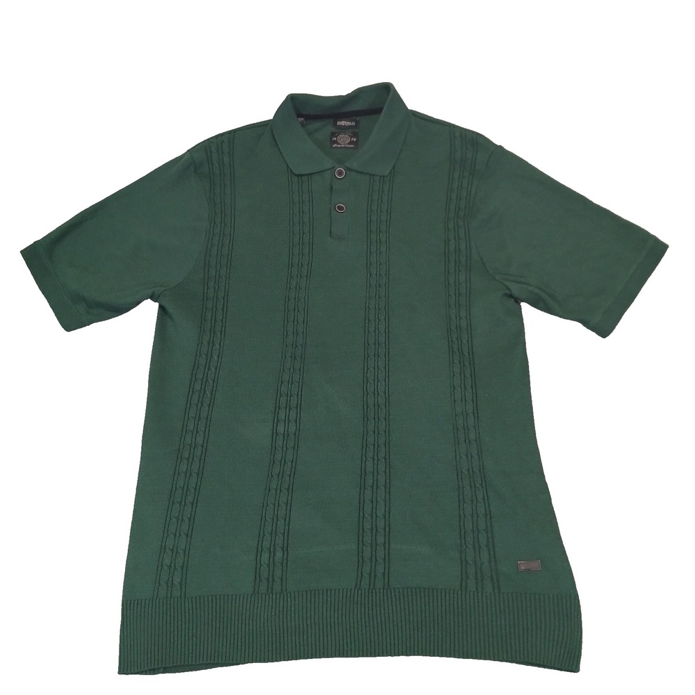 Buffalo David Bitton Men's Knit Polo Shirt Short Sleeve Forest Green Size XL‎